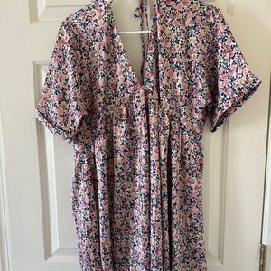 Silk floral flow dress